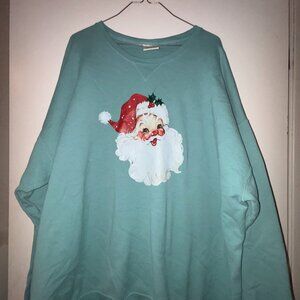 Minty Green Santa Design Sweatshirt